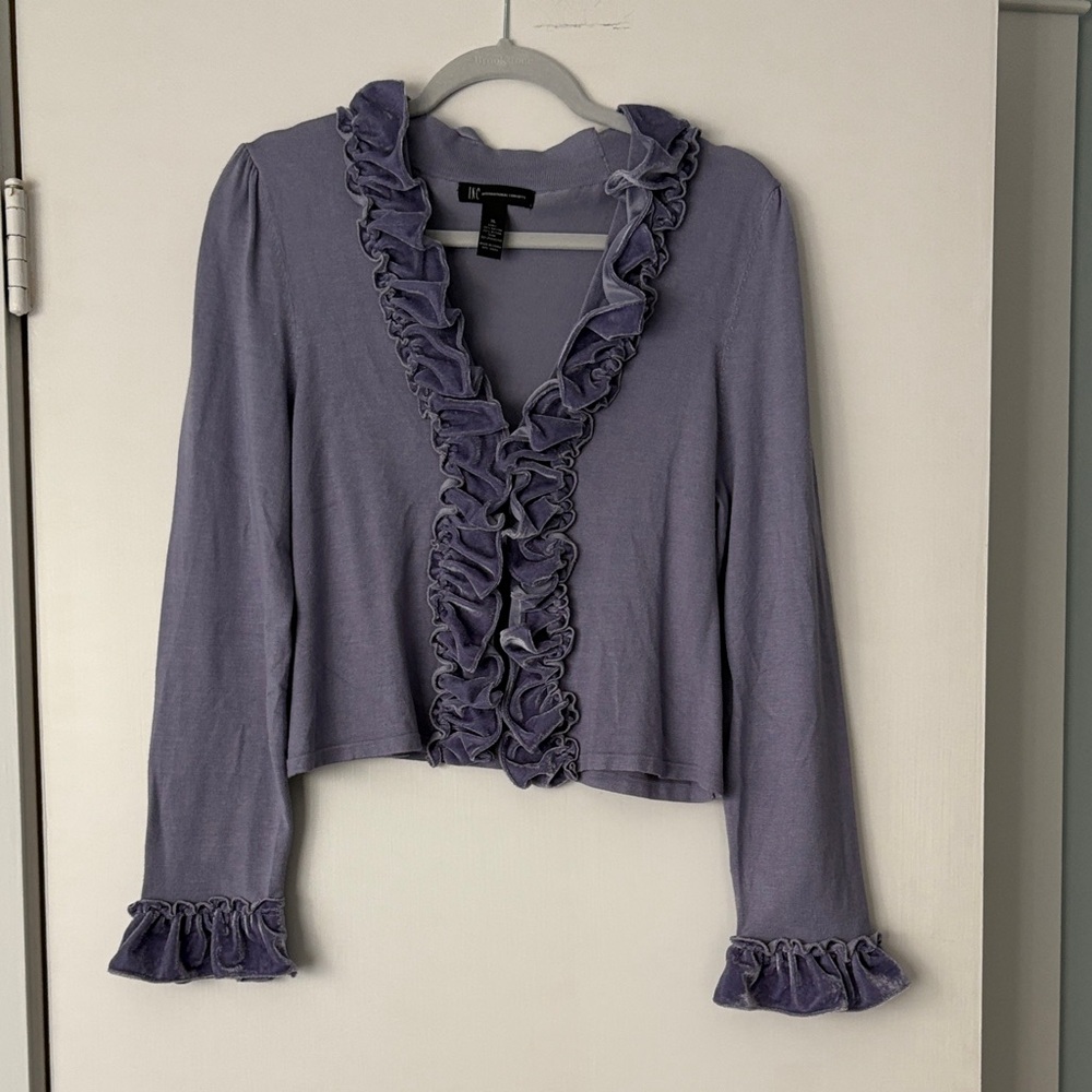 INC International Concepts Lavender Ruffled Blouse